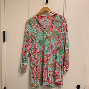 Never worn Lilly Pulitzer tunic - pink and green